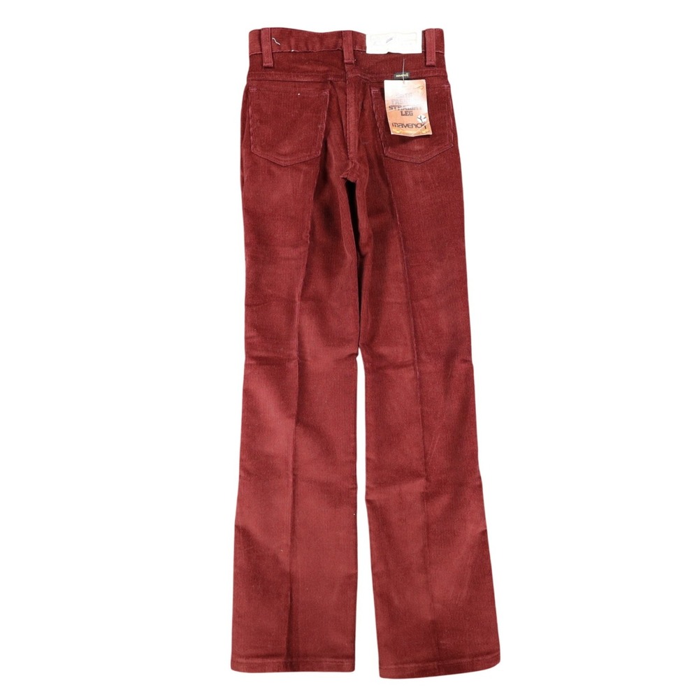Maverick Corduroy Pants Boys 12 Slim Vintage Burgundy Straight Leg USA Deadstock